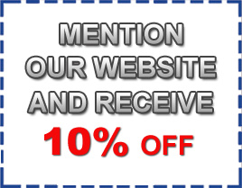 Mention our website and receive 10% OFF